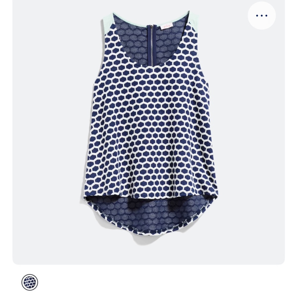 Pomelo Navy and White Geometric Tank Top
